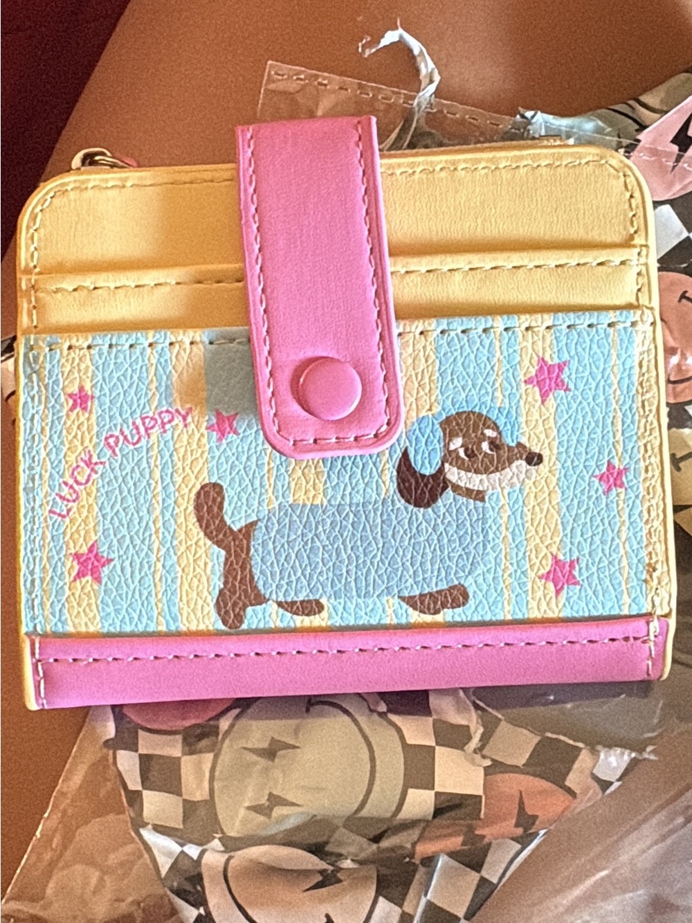 New Dachshund Card Wallet - Pink/Blue - Cute Dachshund Design